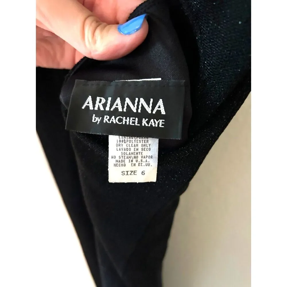 VTG ARIANNA by Rachel Kaye Women's 6 Y2K Prom‎ Dress whimsigoth black/metallic